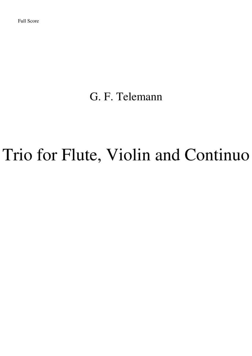 Trio Sonata for Flute, Violin, and Continuo image number null