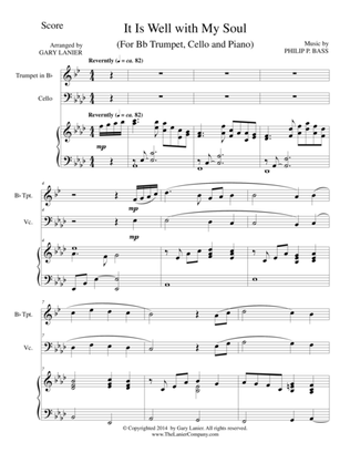 Book cover for IT IS WELL WITH MY SOUL (Trio - Bb Trumpet, Cello, Piano with Score and Parts)