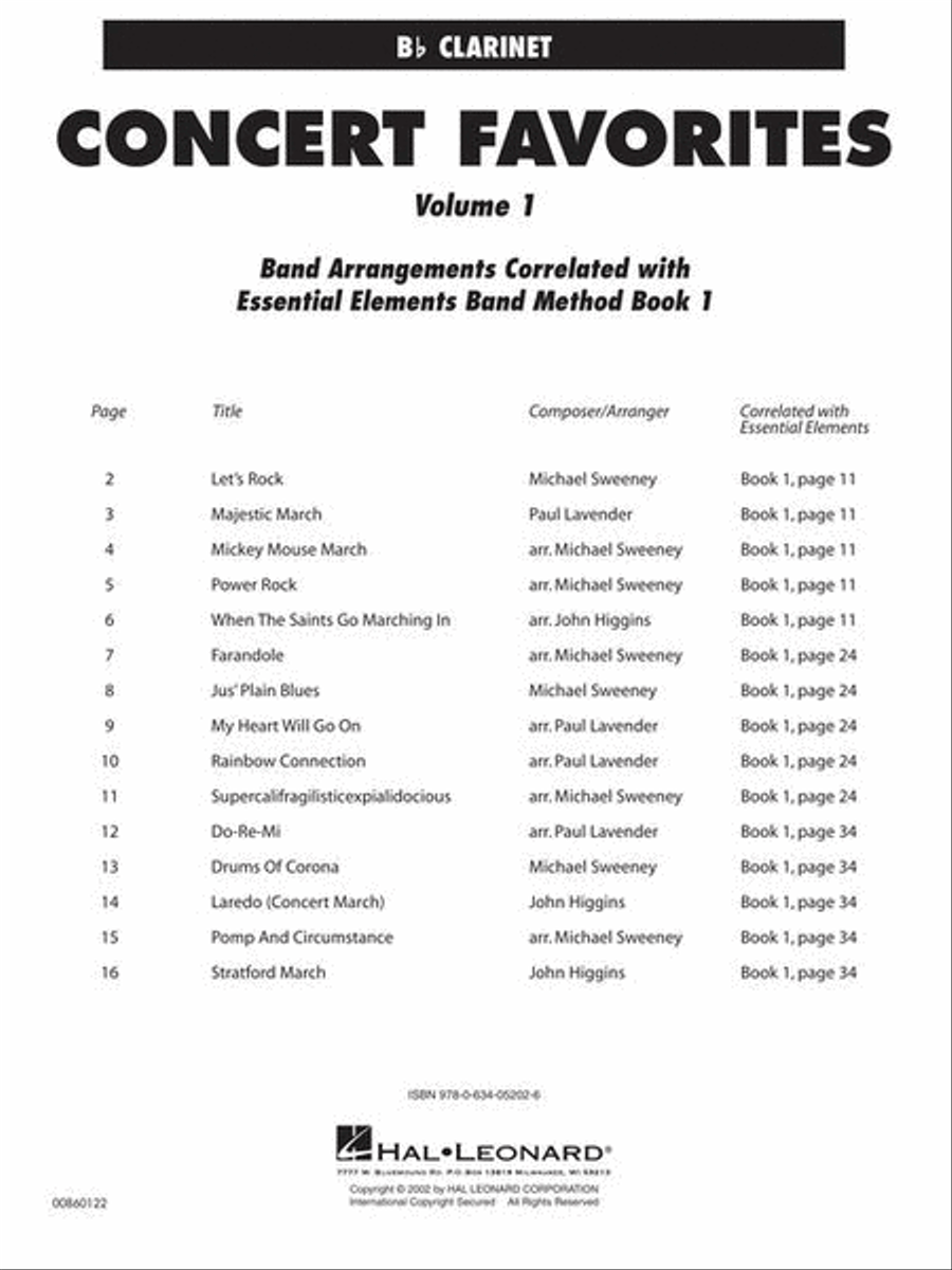Concert Favorites Vol. 1 – Bb Clarinet Concert Band Methods scores gallery preview page 3