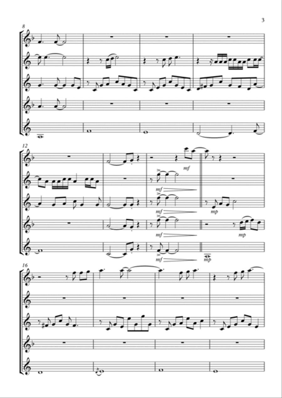 Love And Affection Love And Affection Saxophone Quintet scores gallery preview page 3