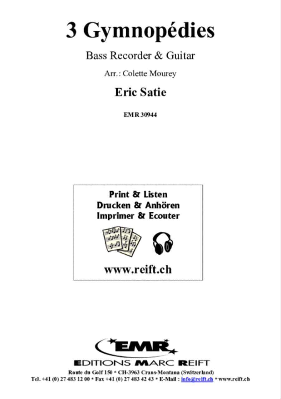3 Gymnopedies Bass Recorder scores gallery preview page 2