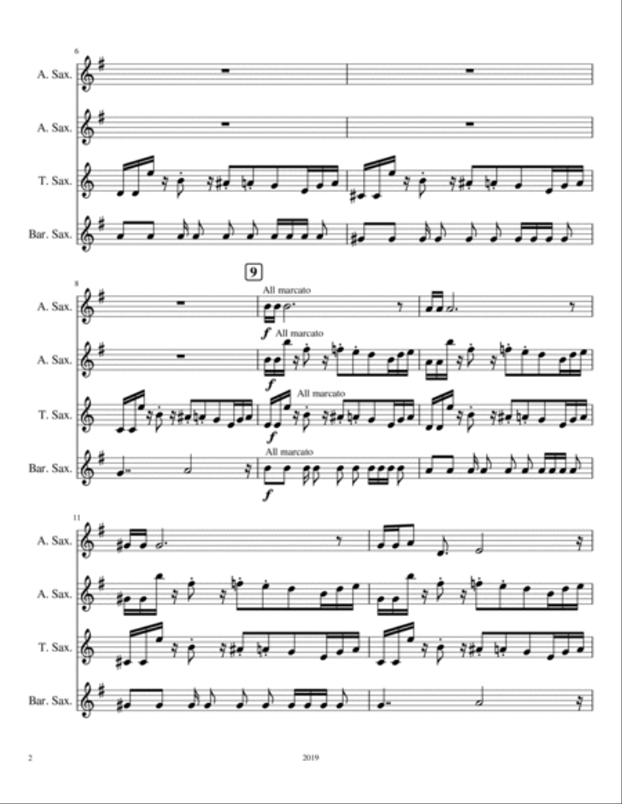 Megalovania Woodwind Quartet scores gallery preview page 2