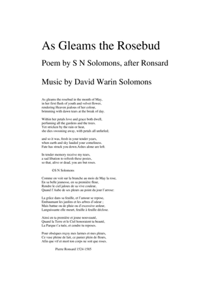 As gleams the rosebud for alto voice and guitar