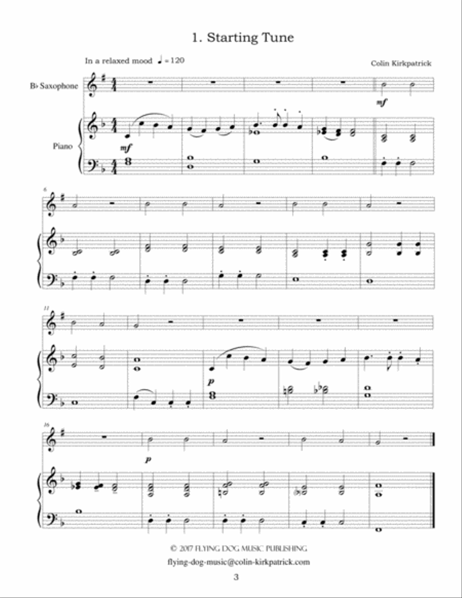 My Saxophone and Me (B flat version) Tenor Saxophone scores gallery preview page 4