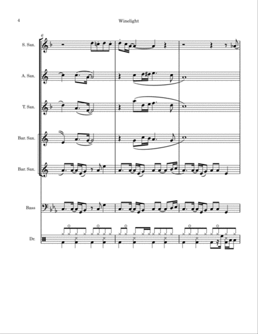 Winelight Saxophone Quartet scores gallery preview page 4