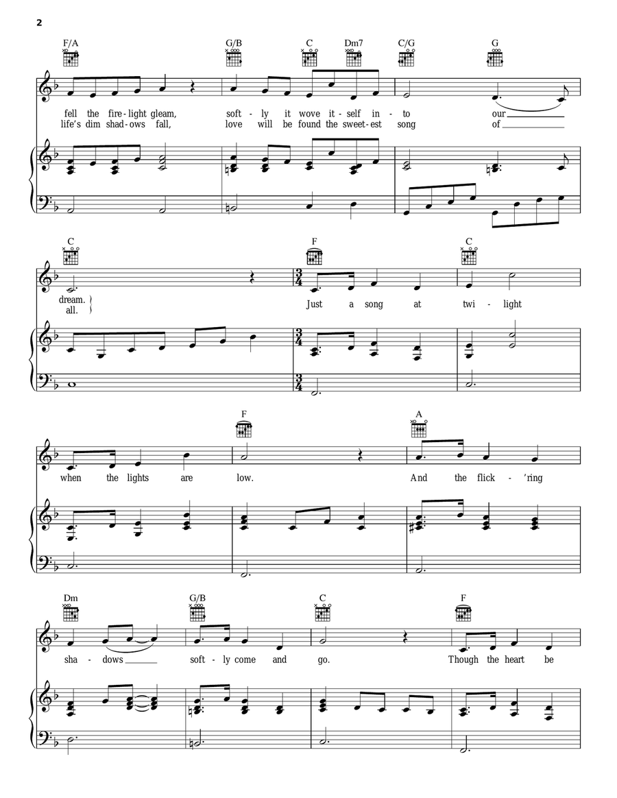 Just A Song At Twilight Just A Song At Twilight Piano, Vocal, Guitar scores gallery preview page 2
