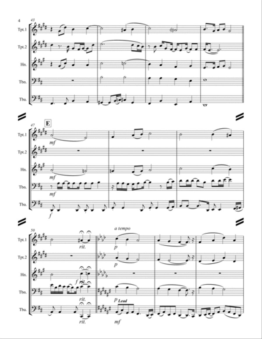 Grown-Up Christmas List Brass Ensemble scores gallery preview page 5