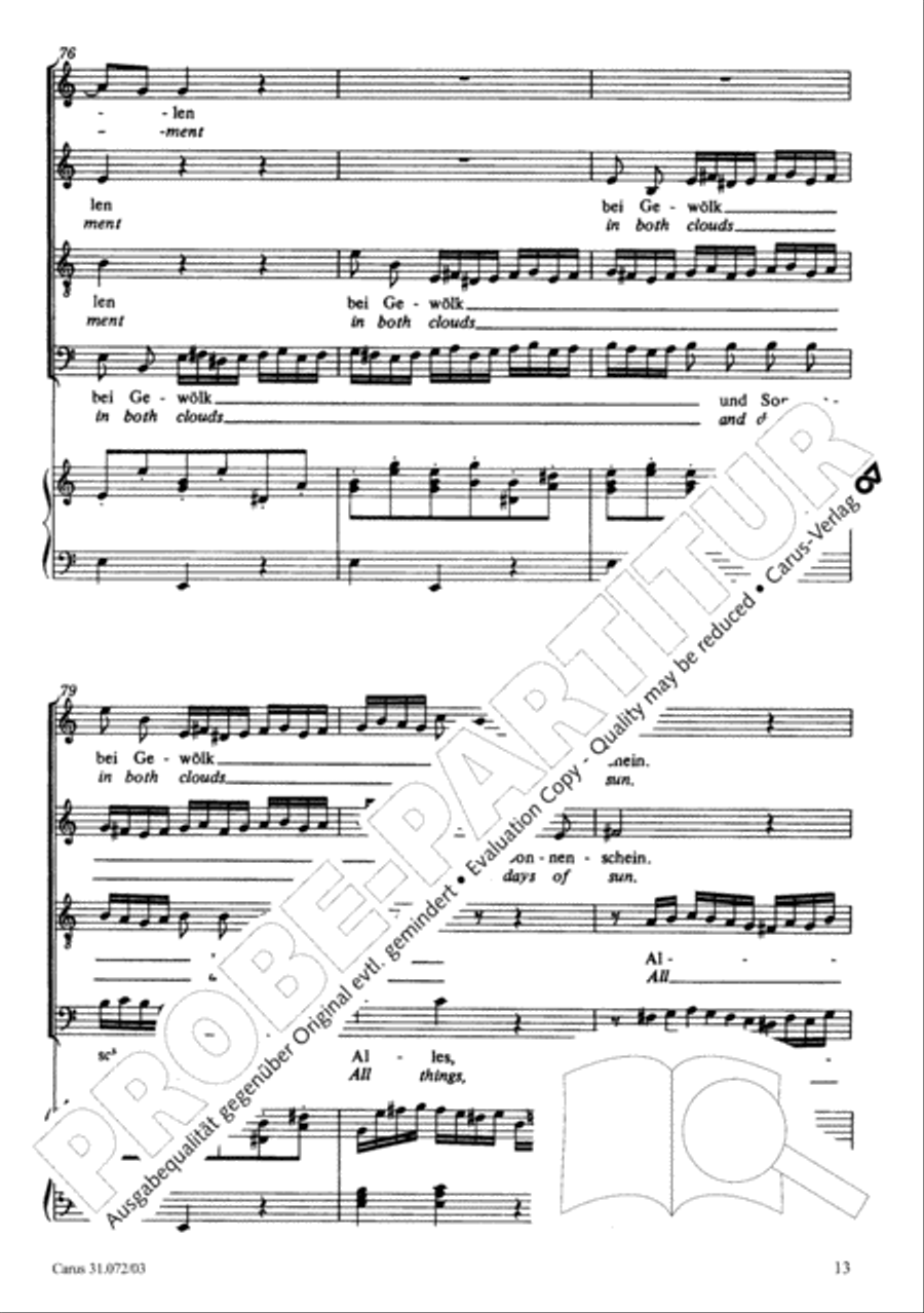 All cantate be by God's commandment (Alles nur nach Gottes Willen) 4-Part scores gallery preview page 14