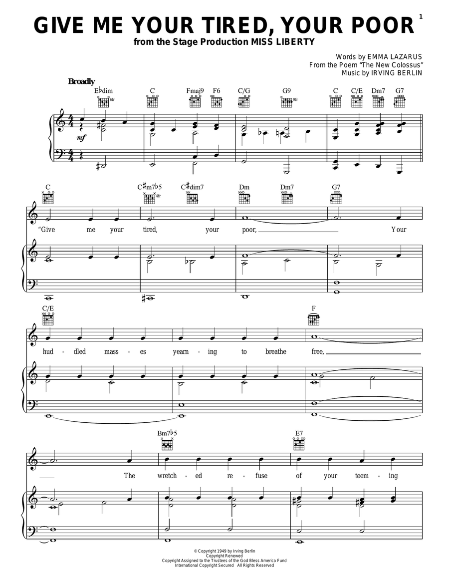 Give Me Your Tired, Your Poor Guitar scores gallery preview page 1