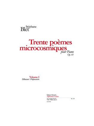 Book cover for Trente Poemes Microcosmiques, Op. 41 Volume I (debutant/preparatoire)
