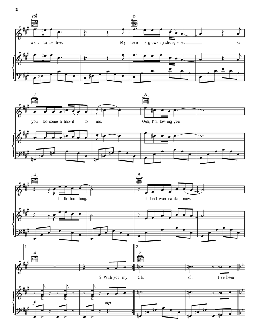 I've Been Loving You Too Long Piano, Vocal, Guitar scores gallery preview page 2