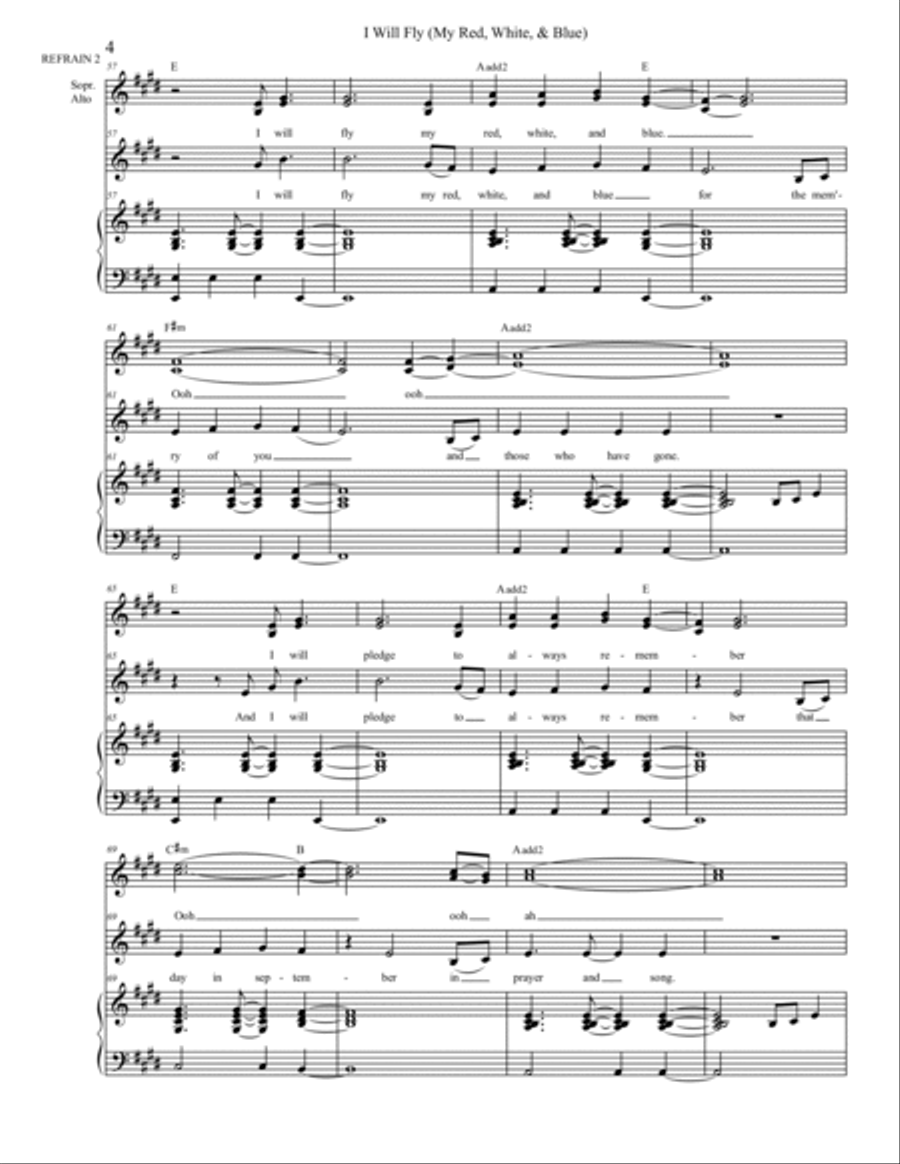 I Will Fly (My Red, White, and Blue) Choir scores gallery preview page 4