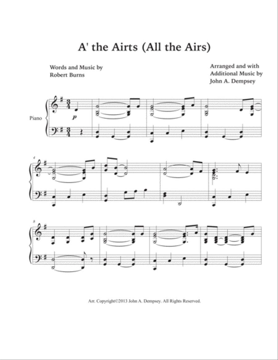 All the Airs (A' the Airts): Celtic Piano Solo image number null