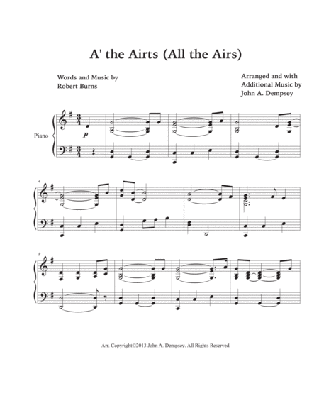 All the Airs (A' the Airts): Celtic Piano Solo image number null