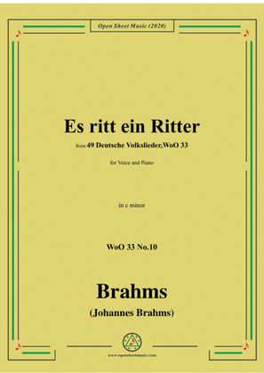 Book cover for Brahms-Es ritt ein Ritter,WoO 33 No.10,in c minor,for Voice and Piano