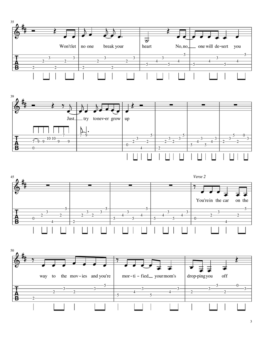 Never Grow Up Acoustic Guitar scores gallery preview page 3