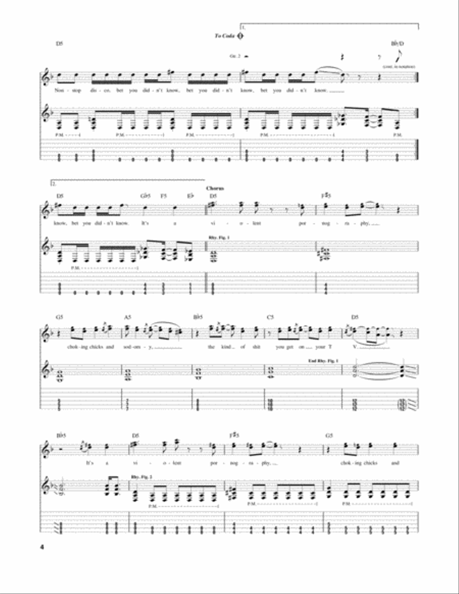 Violent pornography guitar best sale tab
