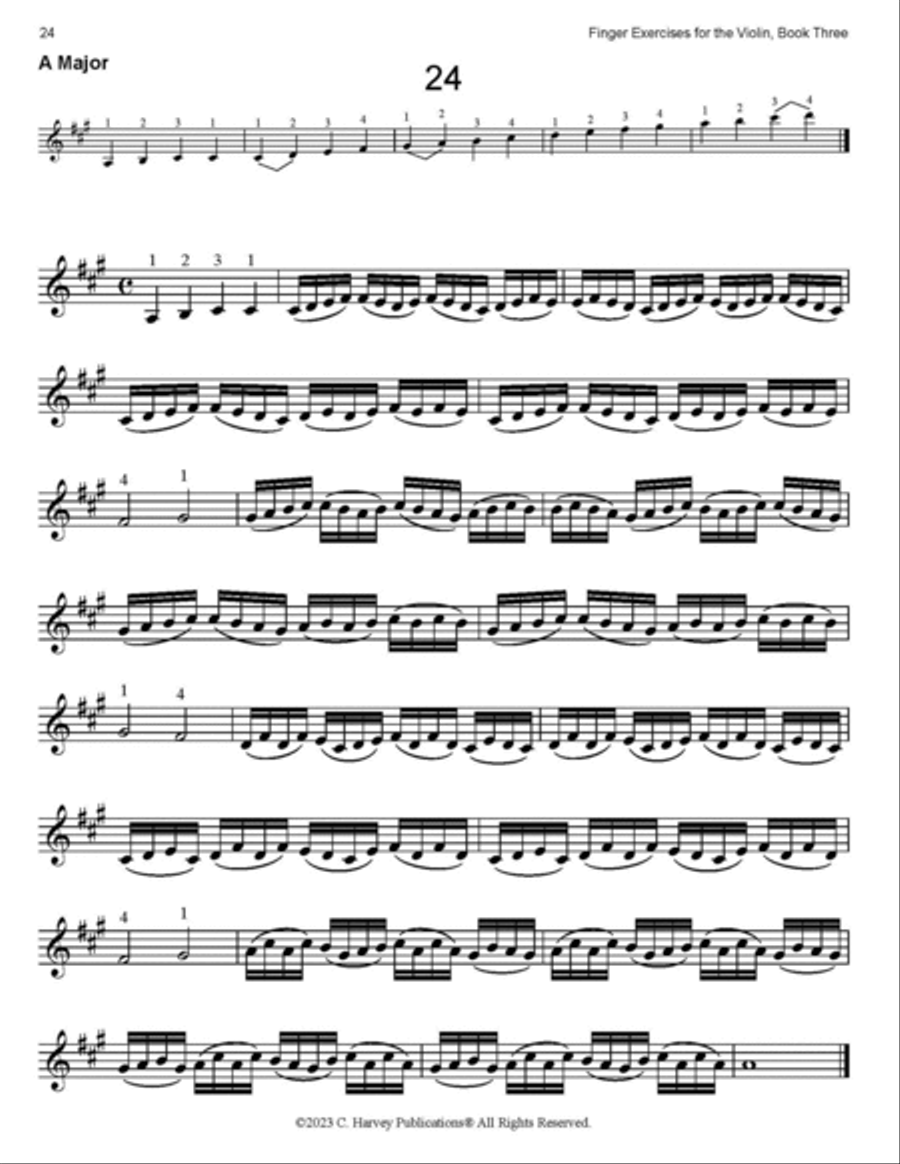Finger Exercises for the Violin, Book Three, Third Position Violin scores gallery preview page 4