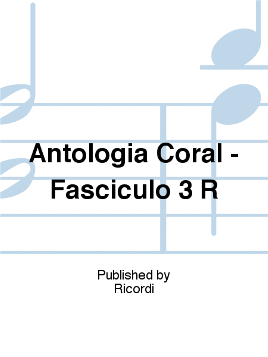 Antologia Coral - Fasciculo 3 R