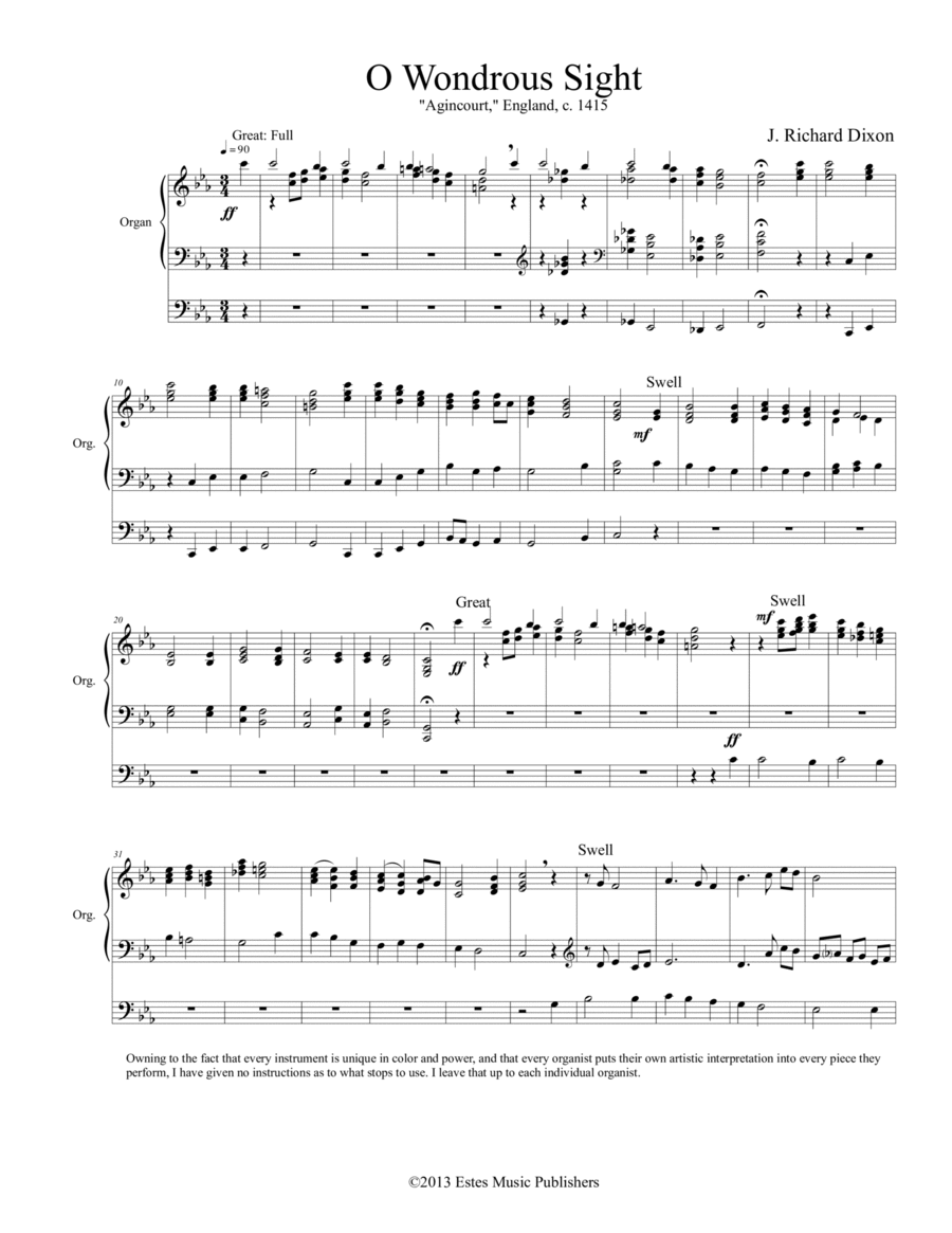 O Wondrous Sight O Wondrous Sight Organ Solo scores gallery preview page 1
