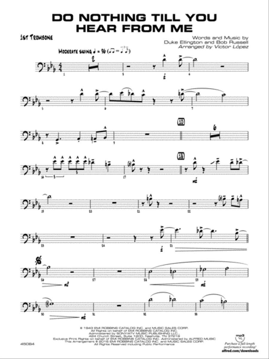 Do Nothing Till You Hear from Me: 1st Trombone Jazz Ensemble scores gallery preview page 1