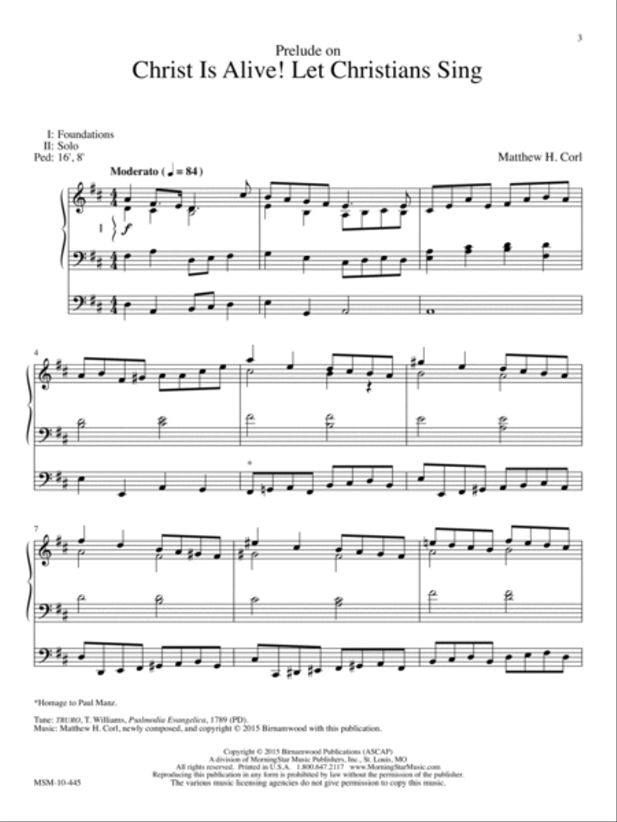 Christ Is Alive! Five Organ Solos for Easter Organ scores gallery preview page 4