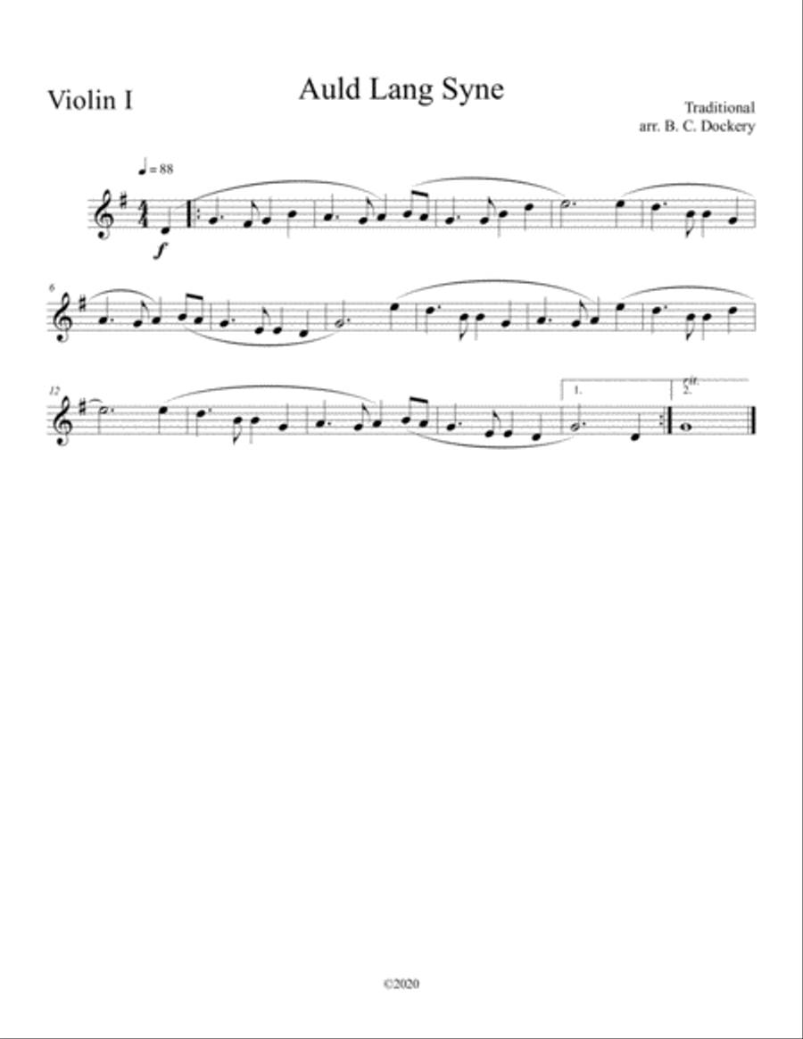 Auld Lang Syne for String Quartet String Quartet scores gallery preview page 3