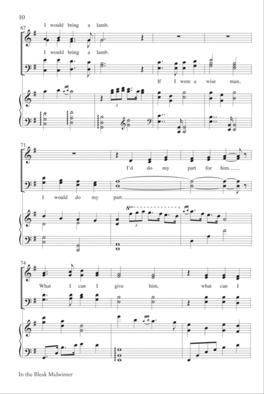 In the Bleak Midwinter 4-Part scores gallery preview page 10