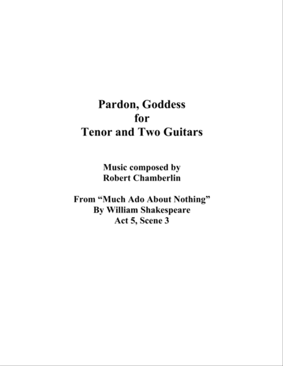 Pardon, Goddess Pardon, Goddess Guitar scores gallery preview page 1