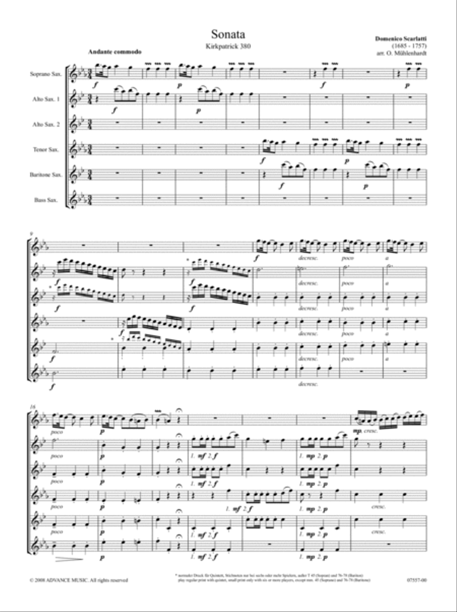 Sonata Saxophone Quintet scores gallery preview page 2