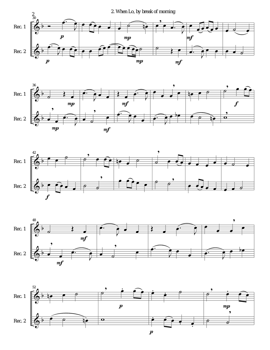 12 easy Canzonets for soprano and or tenor recorder duo Woodwind Duet scores gallery preview page 4