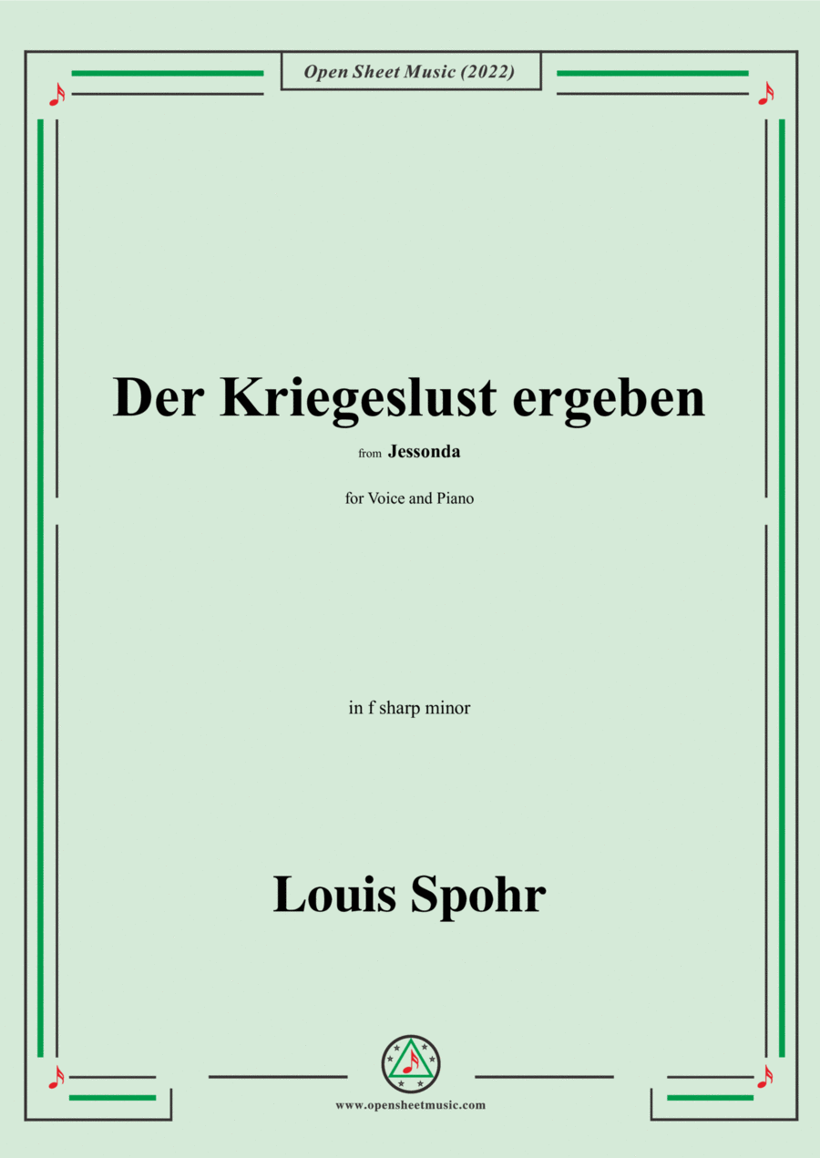 Spohr-Der Kriegeslust ergeben,in f sharp minor Voice scores gallery preview page 1