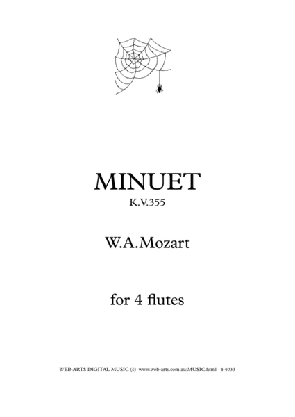 MINUET kv 355 for 4 flutes - MOZART image number null