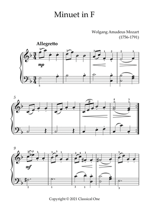 Mozart - Minuet in F(With Note name)