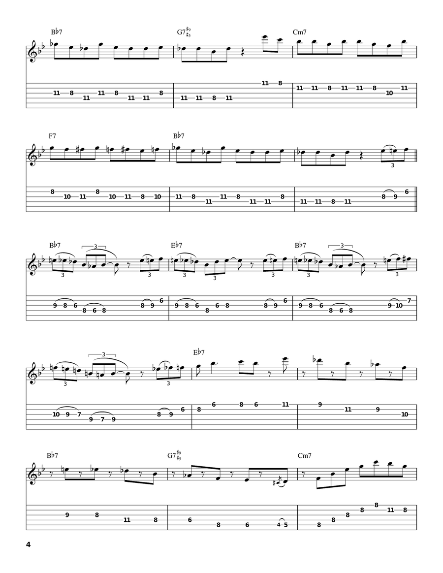 Tenor Madness Electric Guitar scores gallery preview page 4
