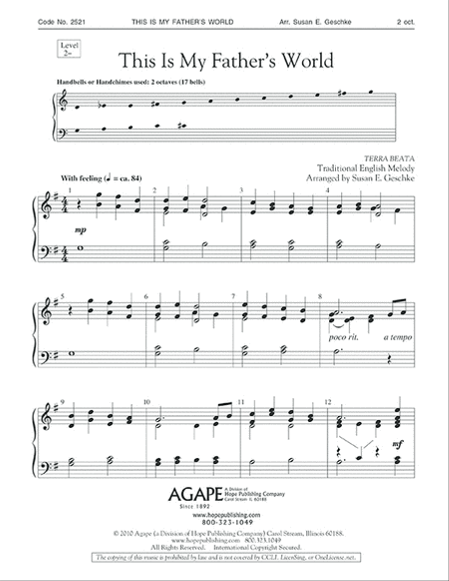 This Is My Father's World 2-Octaves scores gallery preview page 1
