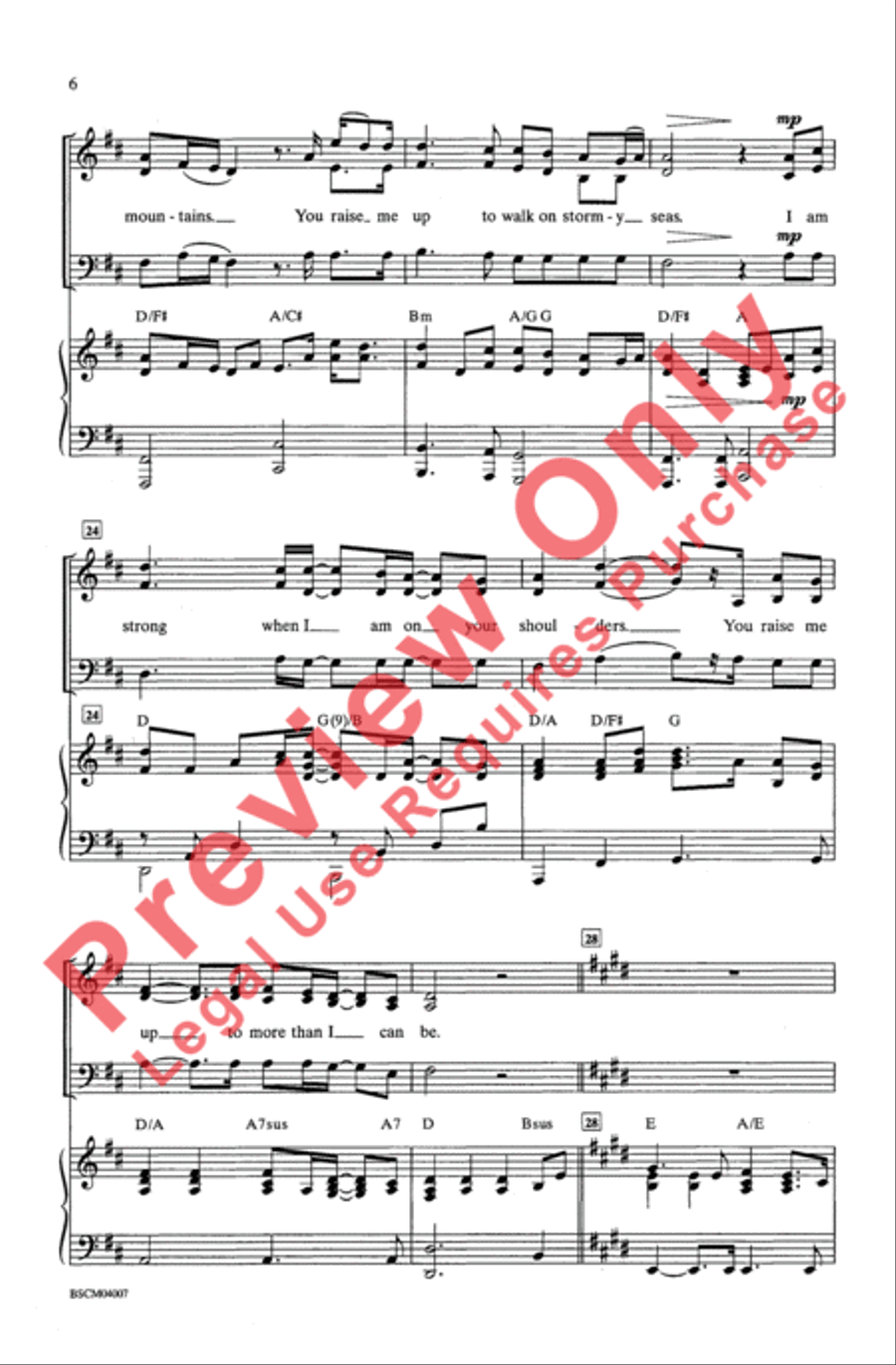 You Raise Me Up 3-Part scores gallery preview page 5