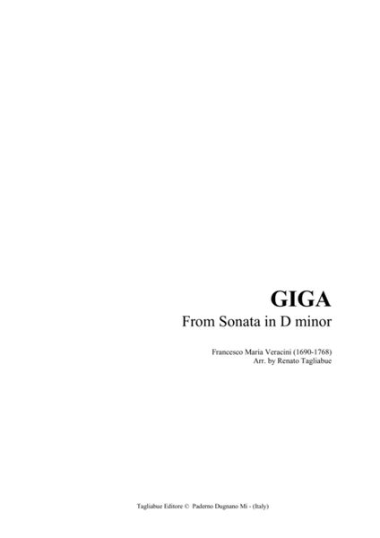 VERACINI - GIGA from Sonata in D minor - For Violin and Piano image number null