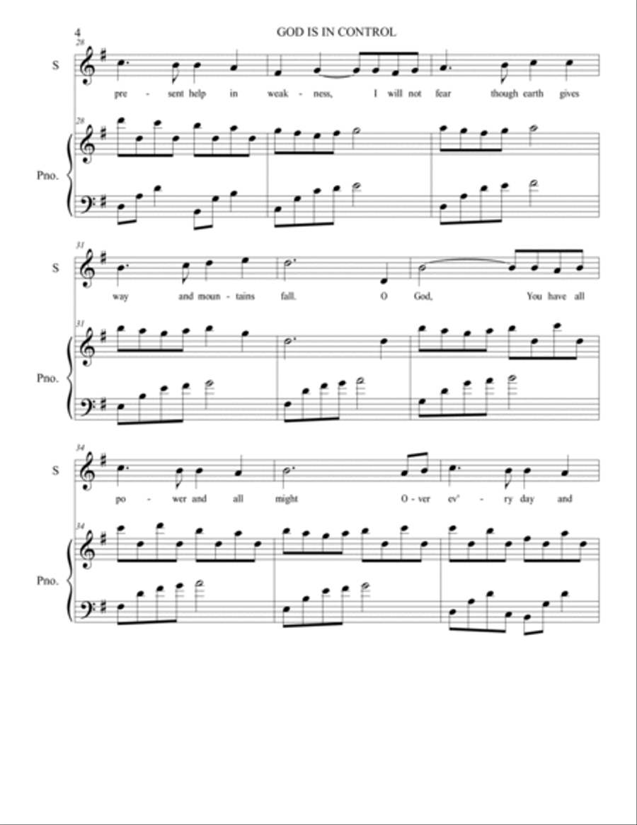 God Is In Control Voice scores gallery preview page 4