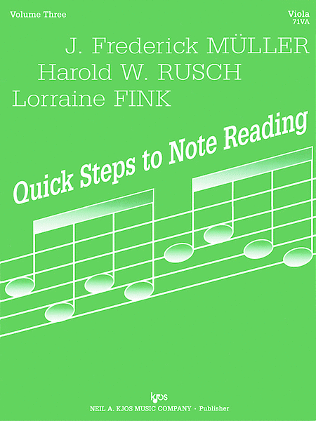 Quick Steps To Notereading, Vol 3, Viola