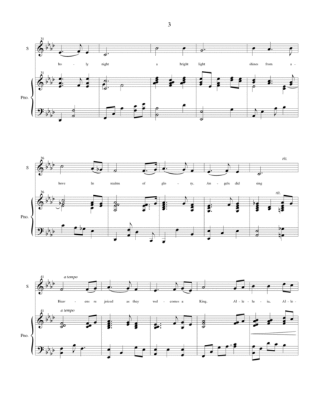Alleluia (Silent Night) - vocal solo or duet for alto voice with piano accompaniment