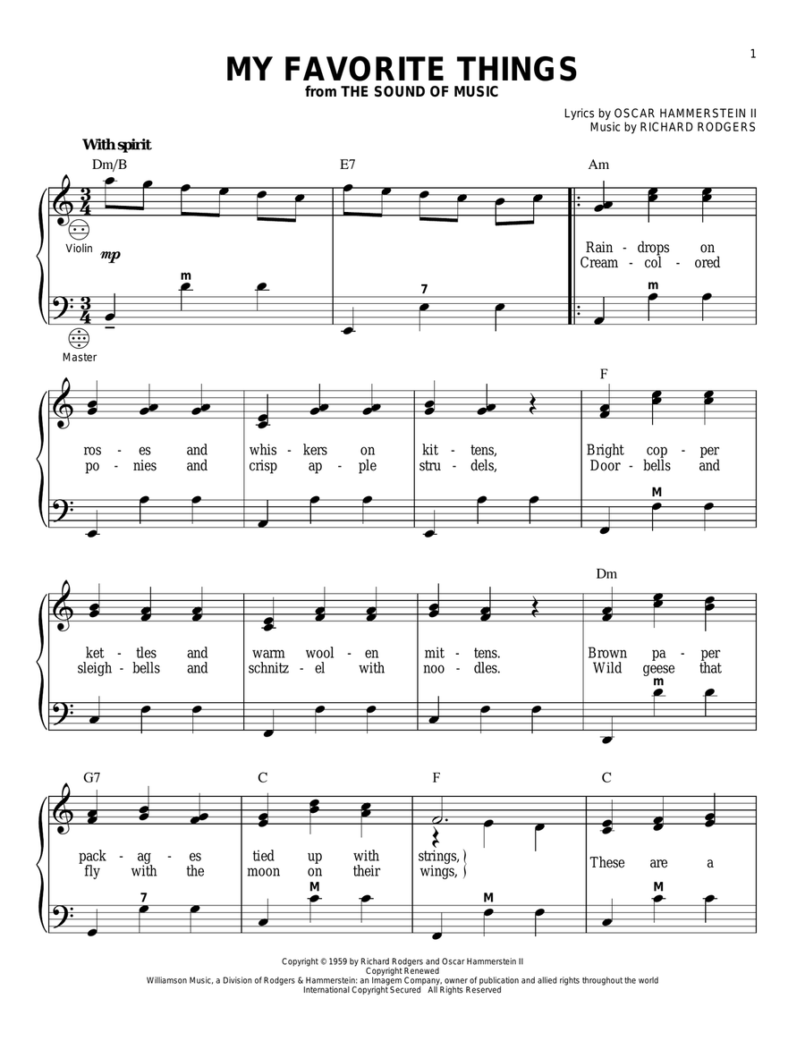 My Favorite Things Piano scores gallery preview page 1