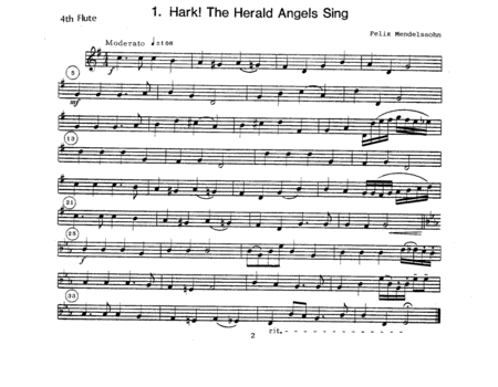 Christmas Carols For Flute Choir - 4th Flute