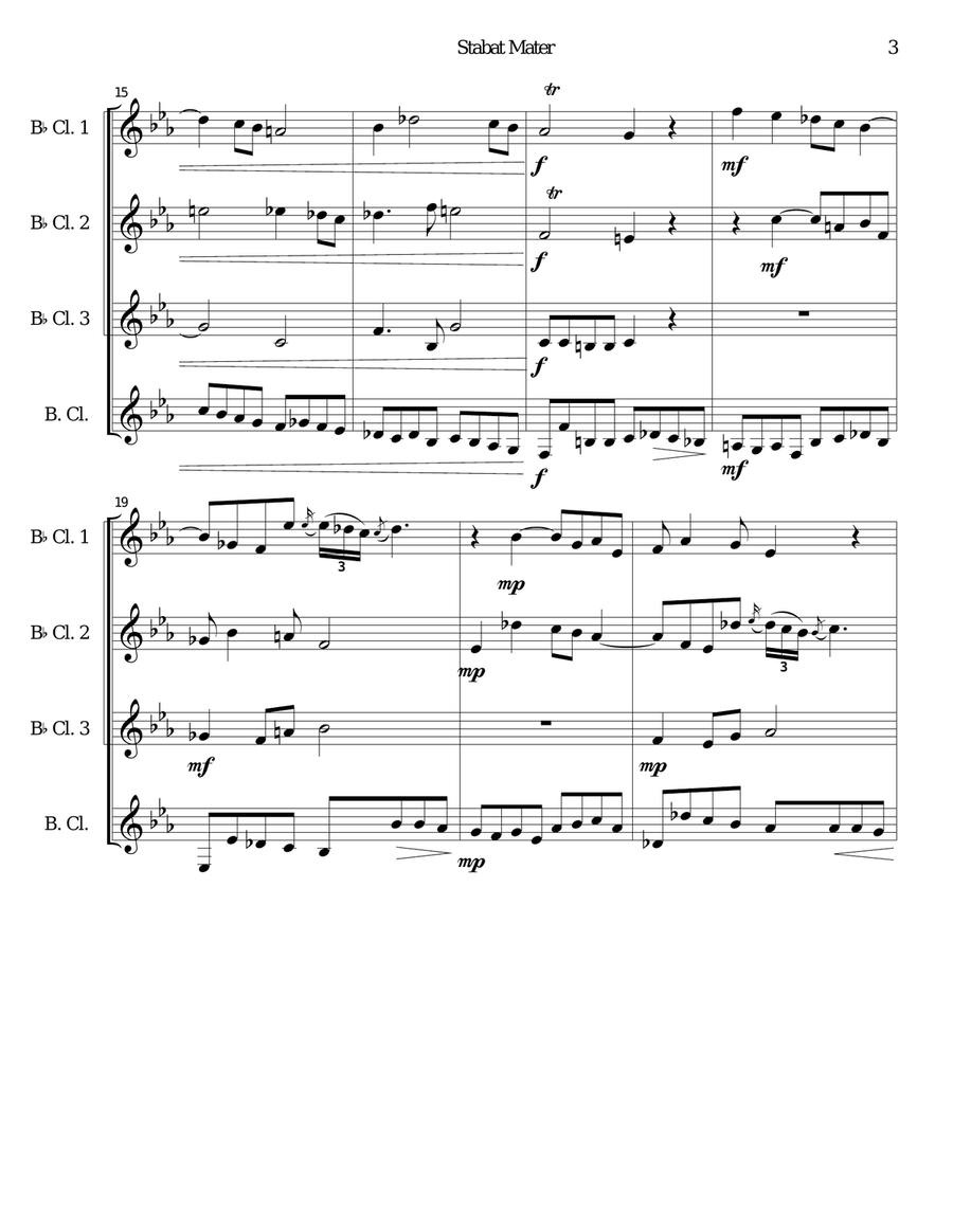 Stabat Mater: Dolorosa Woodwind Quartet scores gallery preview page 3