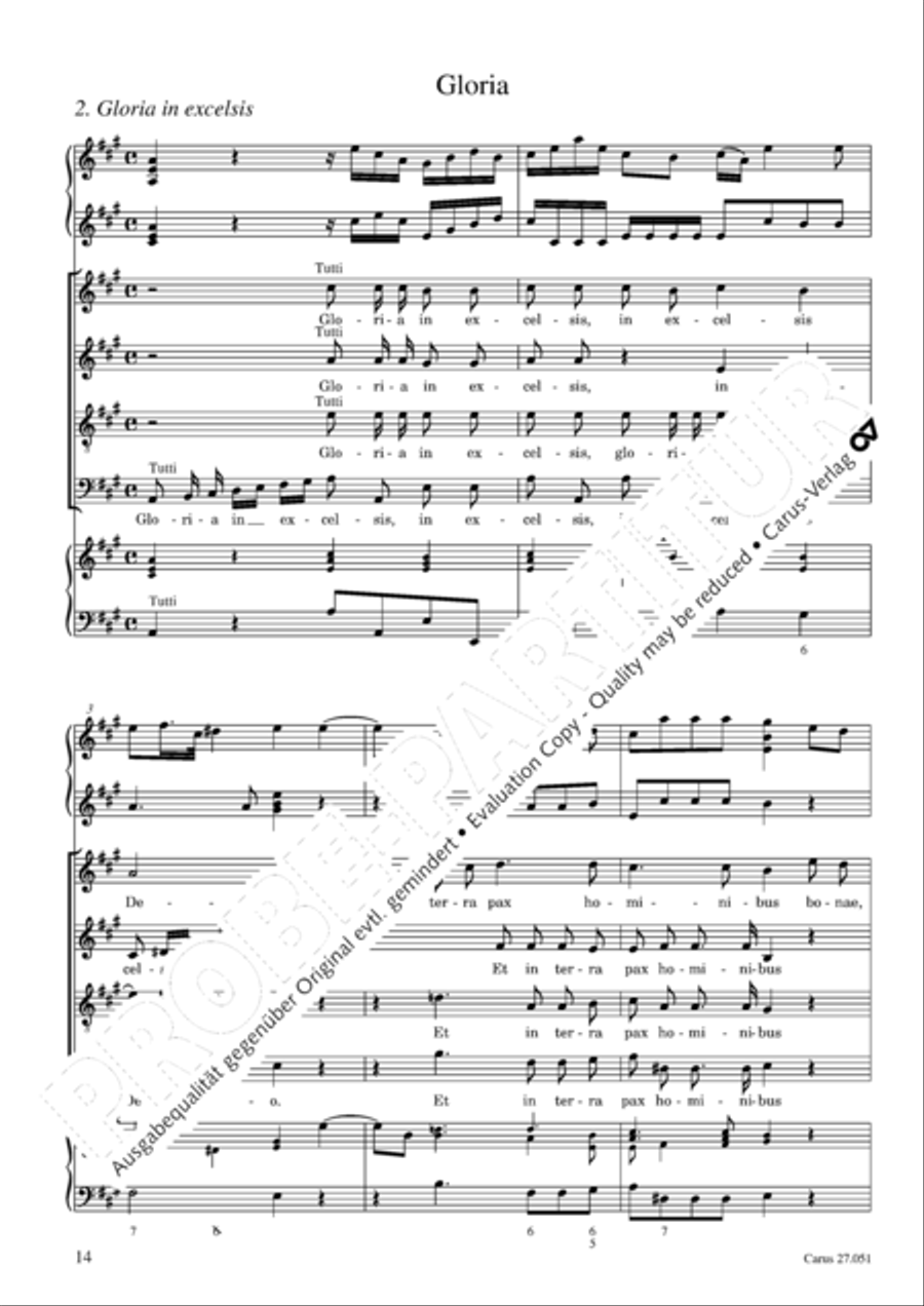 Missa in A Major 4-Part scores gallery preview page 15