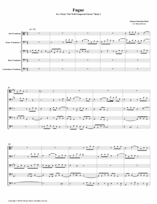 Fugue 05 from Well-Tempered Clavier, Book 2 (Trombone Quintet)