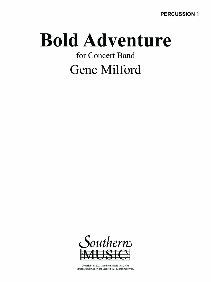 Bold Adventure - Percussion 1 Concert Band scores gallery preview page 1
