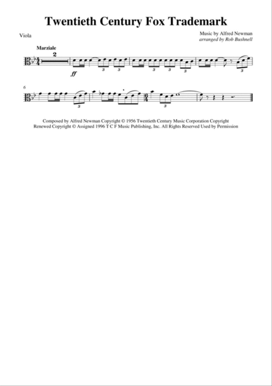 Twentieth Century Fox Trademark String Quartet scores gallery preview page 6