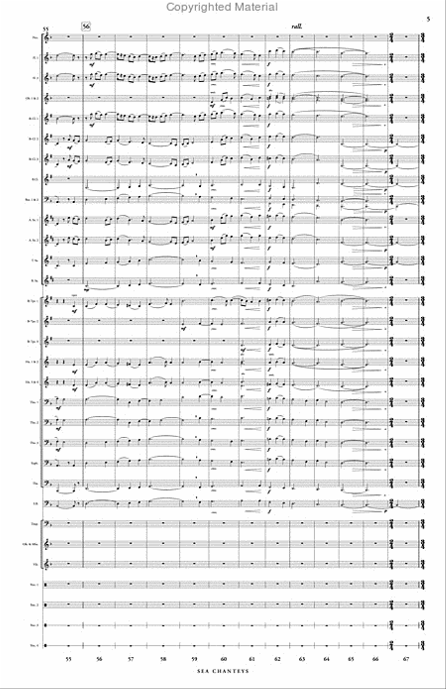 Sea Chanteys Concert Band scores gallery preview page 6