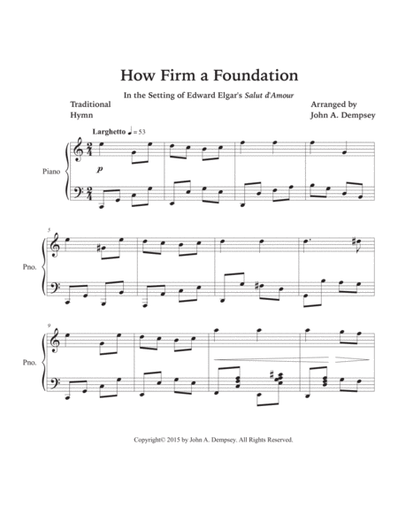How Firm a Foundation (in C Major): Piano Solo image number null